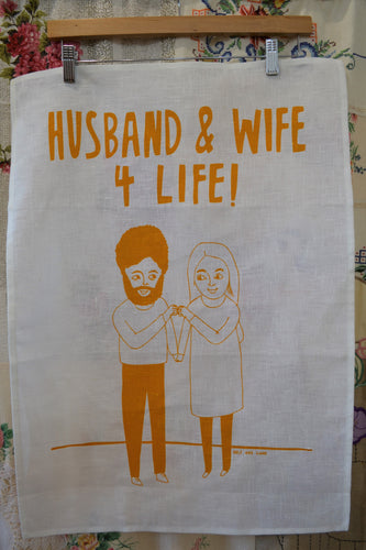 Husband and Wife  tea towel