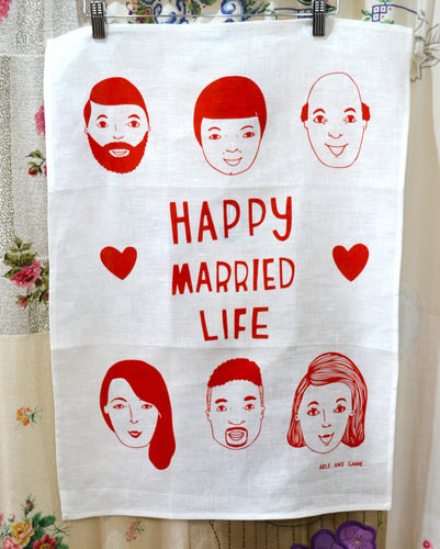 Happy Married Life Tea Towel